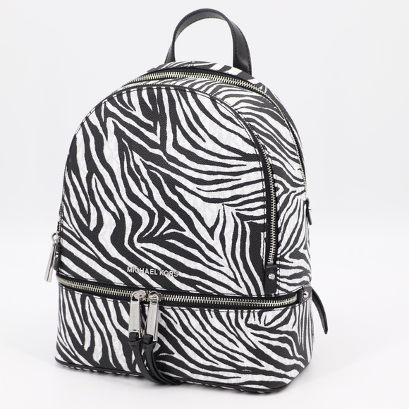 New Michael Kors Rhea Backpack Zebra Print - Picture 3 of 12